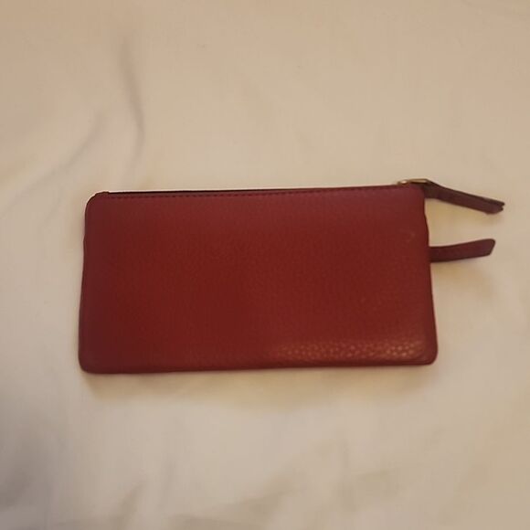 Fossil Two Toned Red Leather Multi-Storage Wallet - Picture 2 of 13